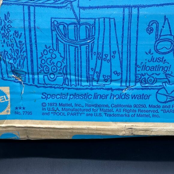 Vintage 1973 Mattel Barbies Pool Party Replacement Parts Pool Panels Box As Is - Picture 10 of 10